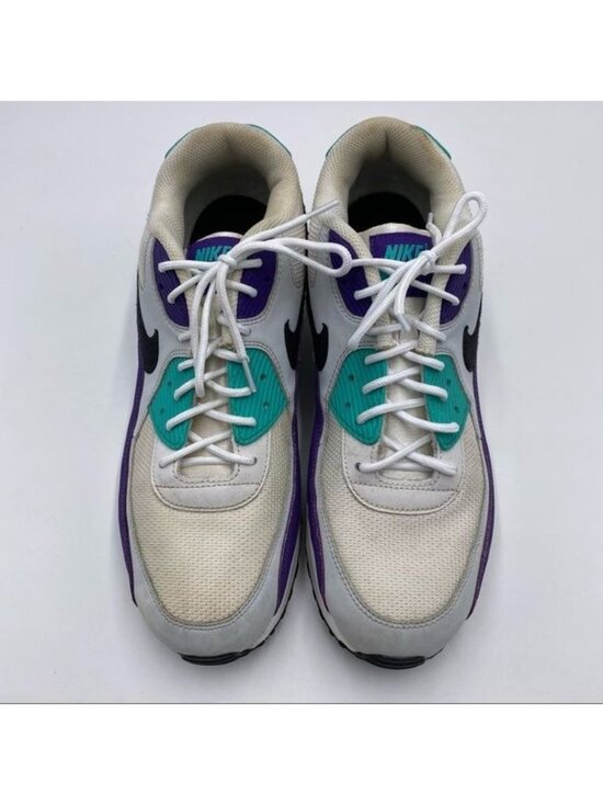 NIKE AIR MAX 90 ESSENTIAL AJ1285-103 SHOES SIZE 12 MENS WHITE BLACK JADE PURPLE